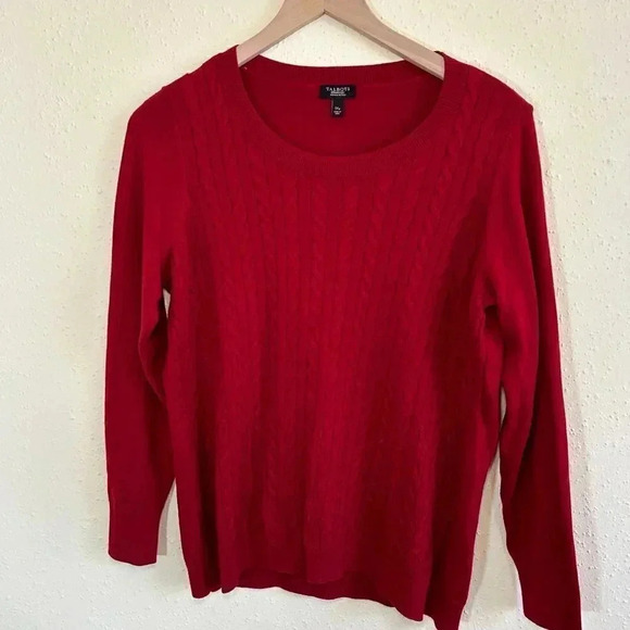 Talbots Sweaters - TALBOTS Sweater Cable Knit Crew Neck Long Sleeve , Red Size 1XP